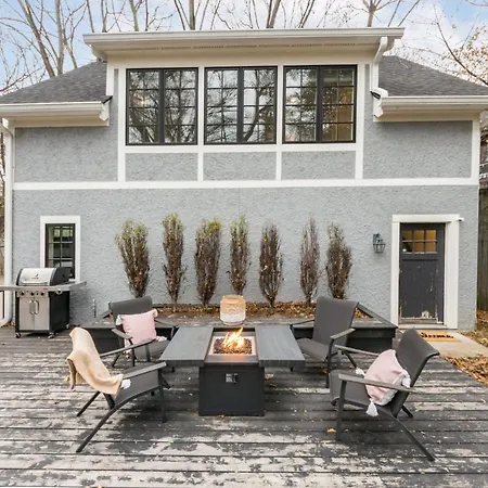 Modern Tudor Style Carriage House - Patio & Grill